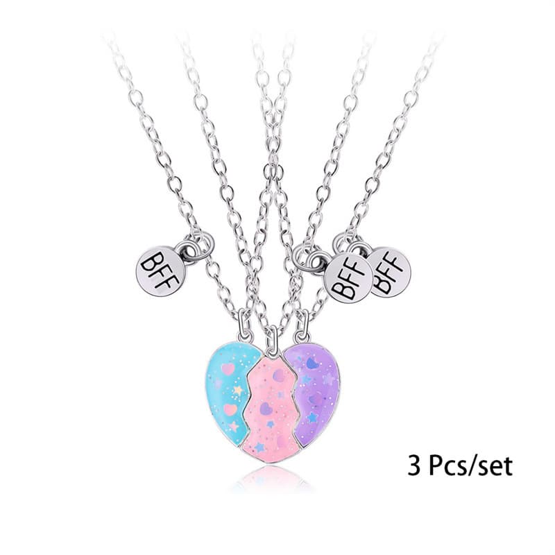 BFF Best Friends Forever Magnetic Moon Necklace Set