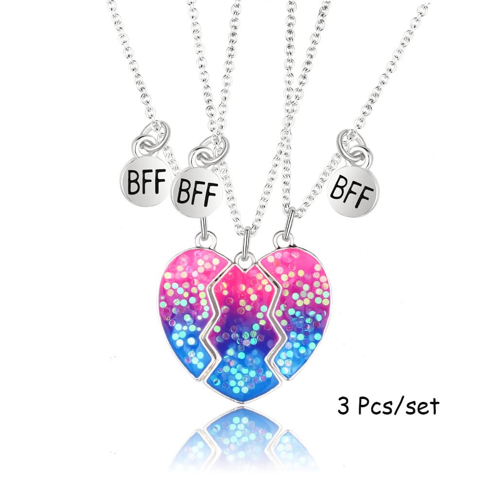 Heart-Shaped BFF Magnetic Necklace Set for Best Friends