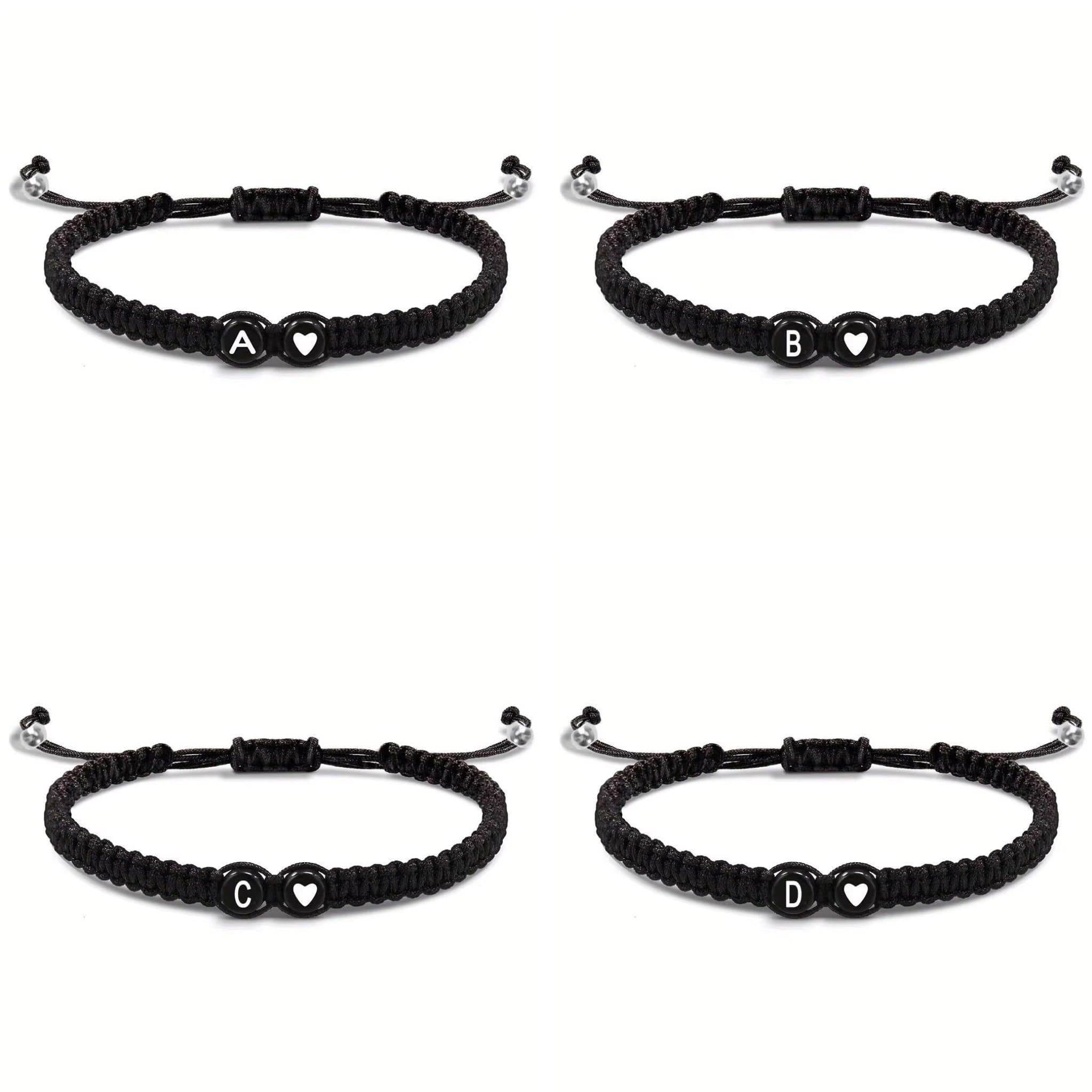 Initial Heart Couple String Bracelet