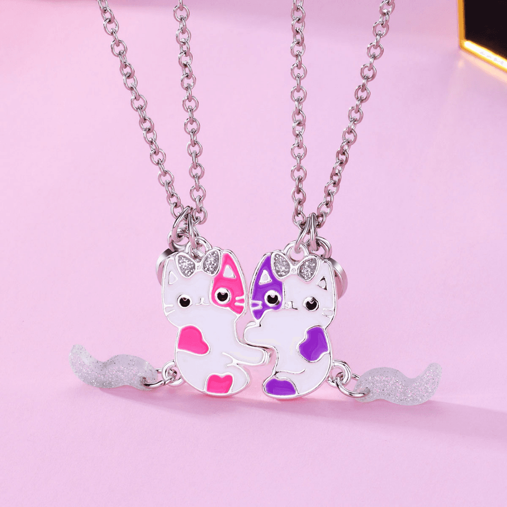 Cute Kitty BFF Friendship Necklace