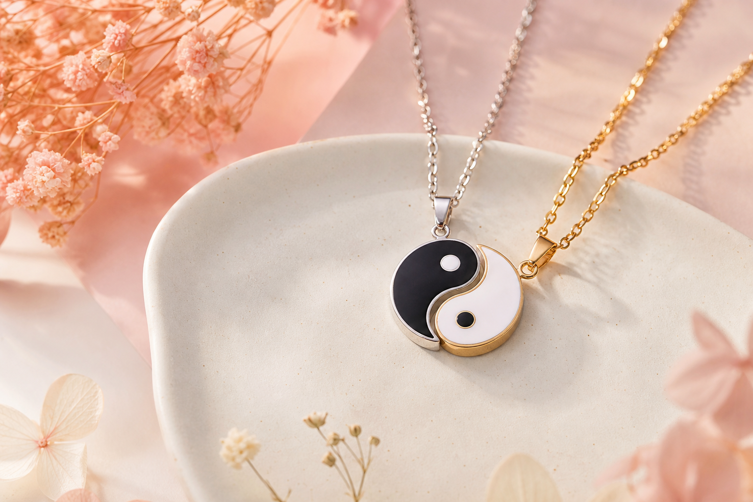 BFF Necklaces for 4: Matching Yin Yang Friend Pendants