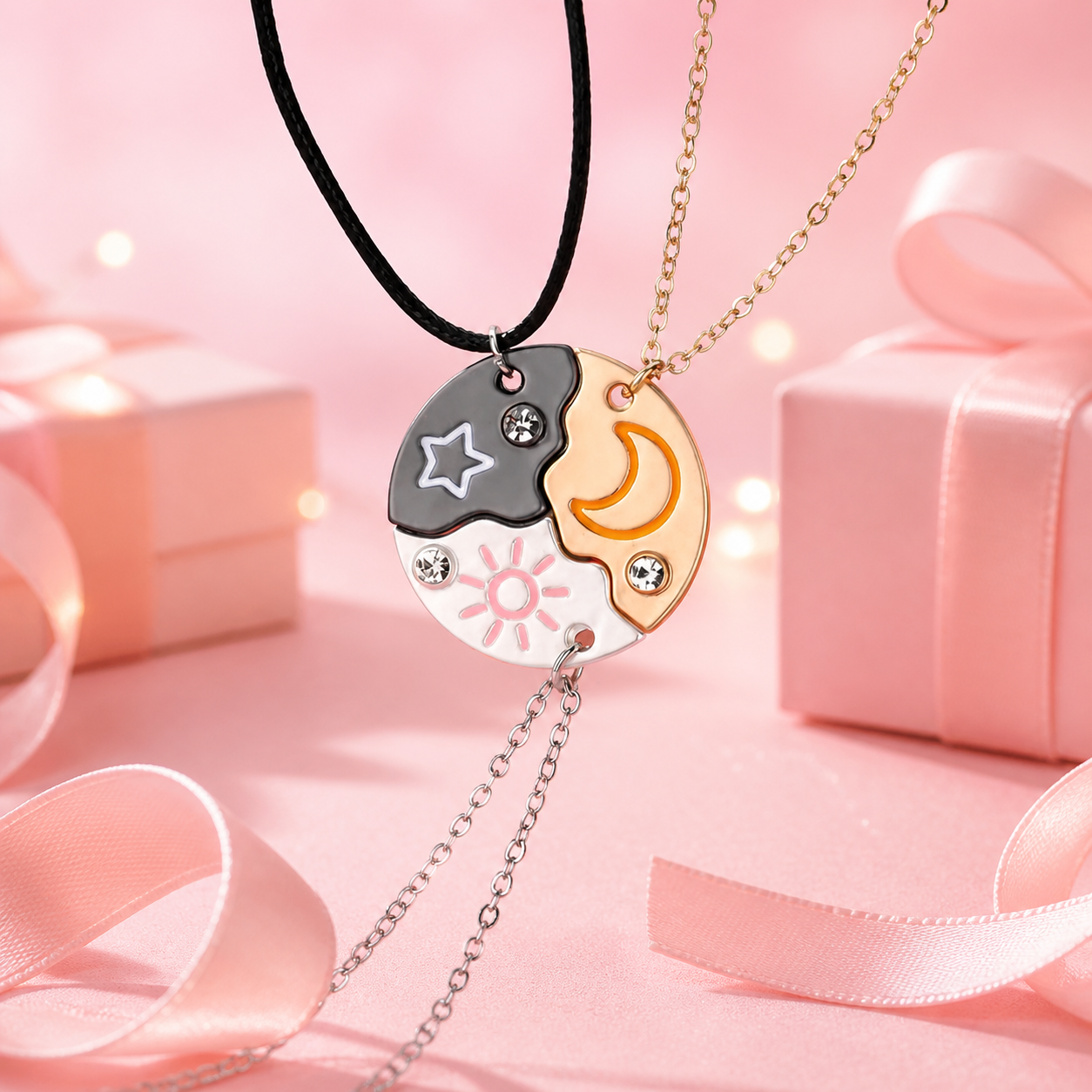 Sun Moon Star Necklace for 4? The Perfect Best Friend Gift