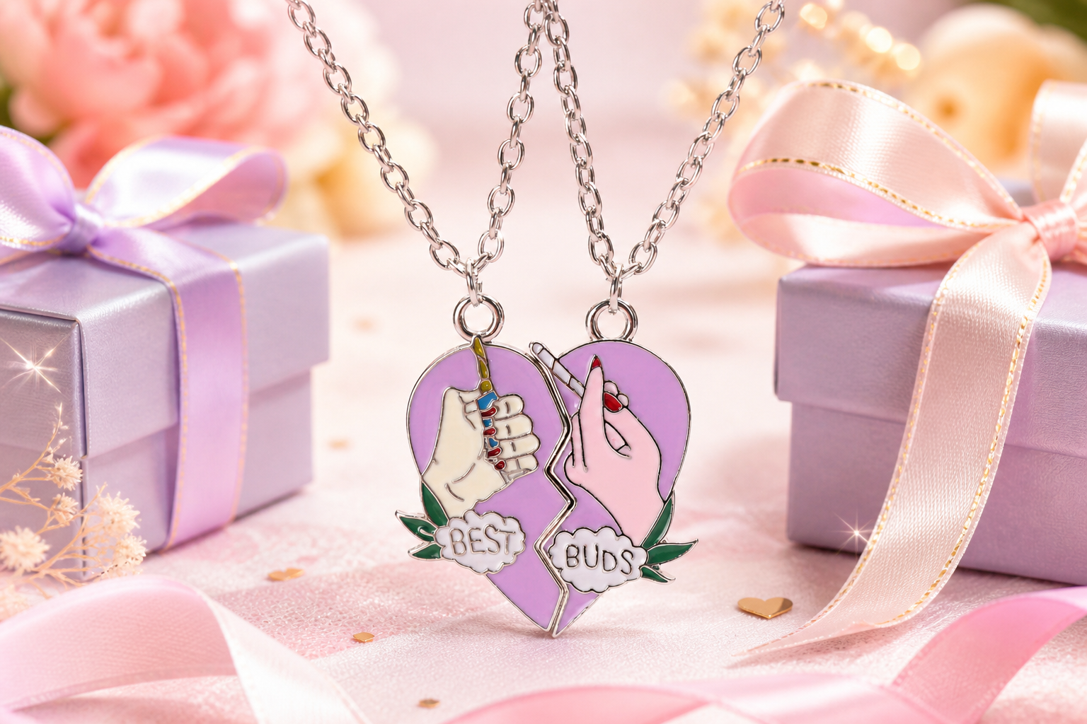 Custom Necklace for Group of Friends: Best Buds Gift