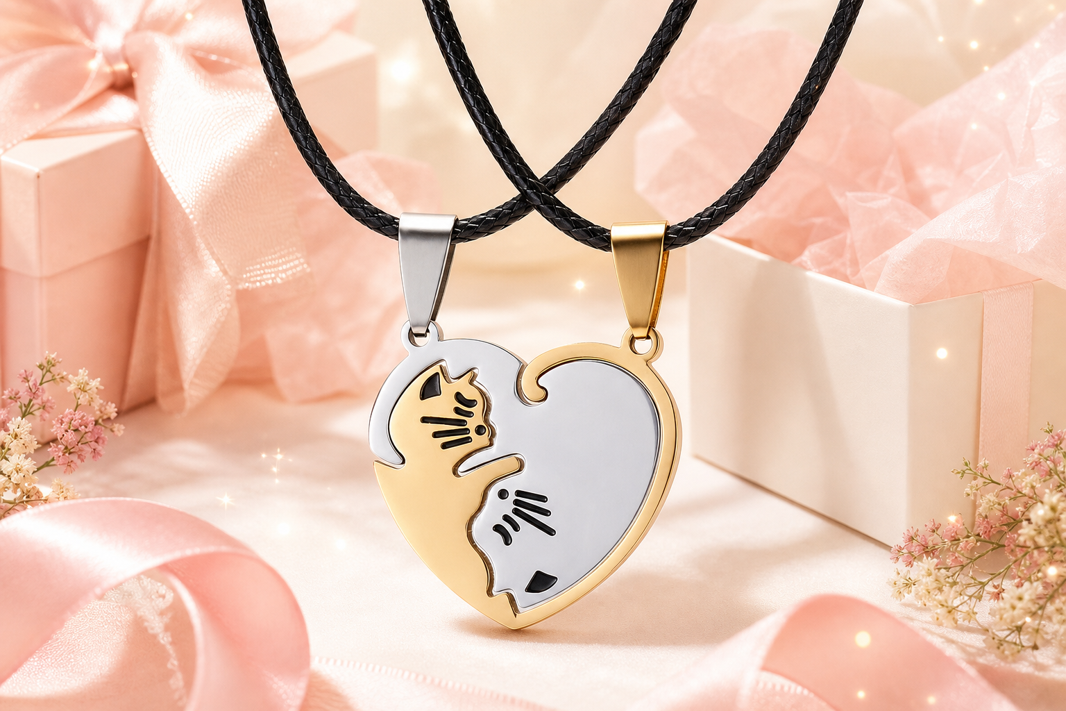 Cat Necklace Gift for Cat Lovers: A Sweet Matching Keepsake