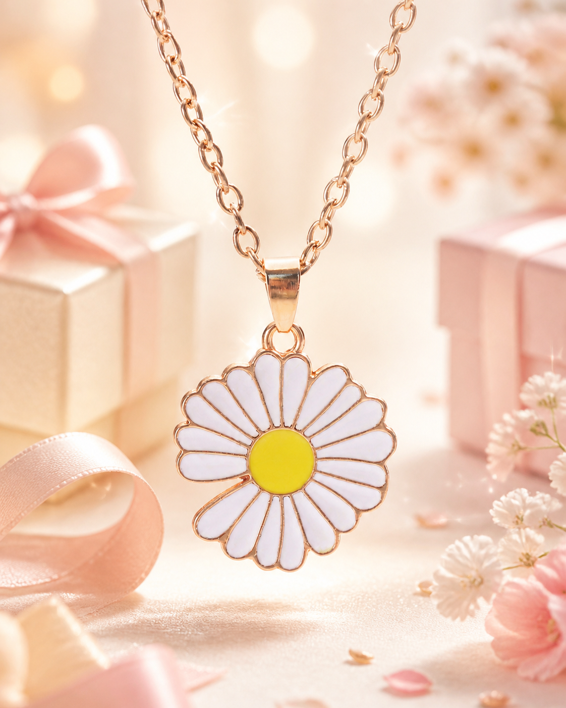 Personalized Name Necklace Gift for Her: Sweet Daisy Style