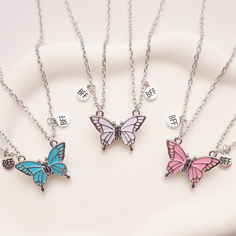 Butterfly Magnetic Necklace Set for Best Friends