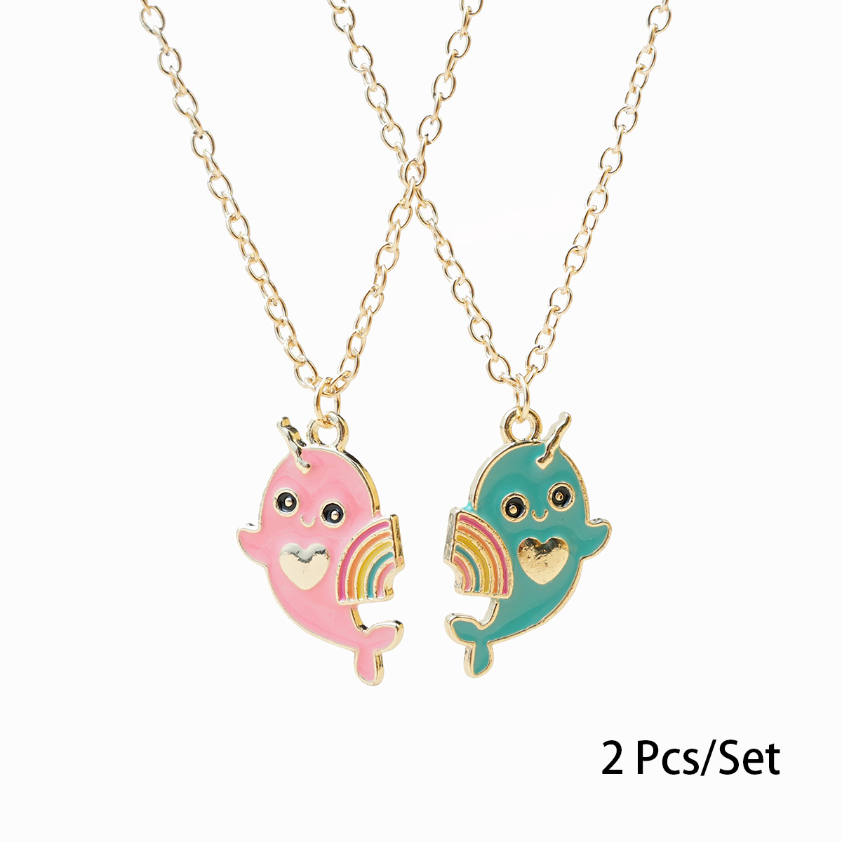 Cute Narwhal Necklaces Set for Best Friends
