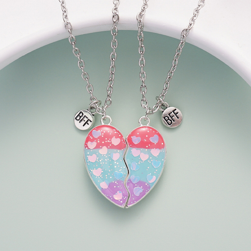 Best Friend Heart Necklace Set - Matching BFF Jewelry Gift
